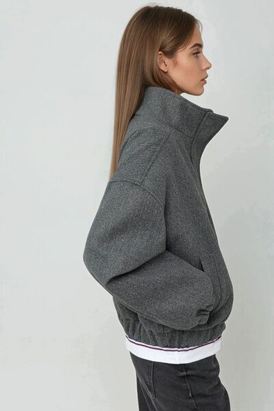 Hiccup Oversized Mock Neck Cashmere Jacket