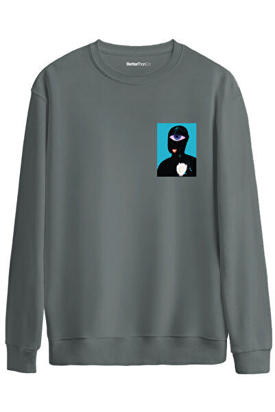 BetterThanCo Oracle Eye Printed Crew Neck Oversized Sweatshirt