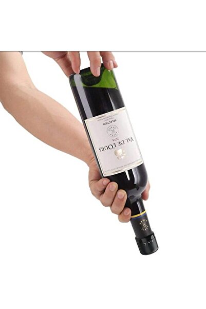 zola Wine bottle stopper, plastic, ON/OFF button, diameter 3.8 cm, black