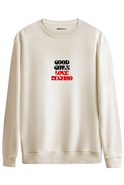 BetterThanCo Techno Printed Crew Neck Oversized Sweatshirt