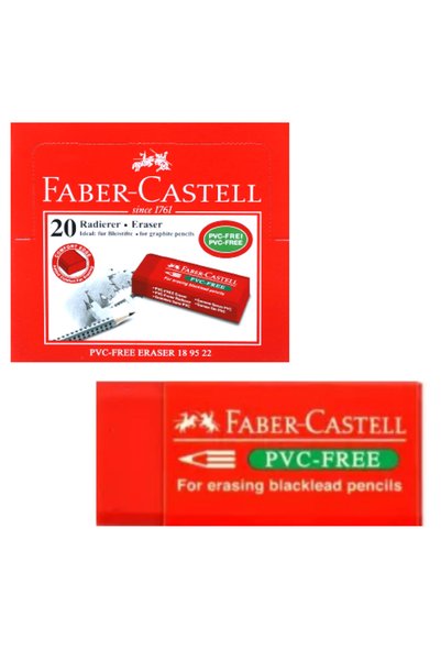 Faber Castell Eraser with PVC-free sleeve - Red - 20-pack