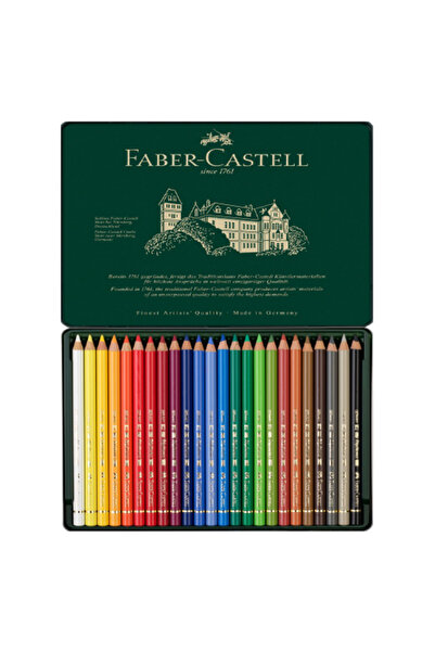 Faber Castell أقلام رصاص فنية من بوليكروموس - علبة معدنية بـ ٢٤ لونًا