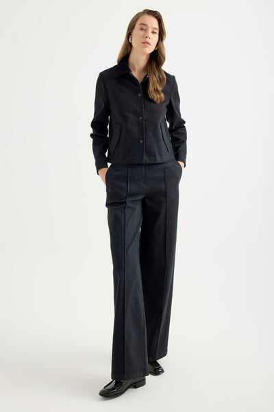 Masha Kate Top-Stitched Canvas Pants