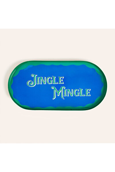 Zsa Zsa Zsu Nanpur Demir Dekoratif Tepsi 35.5x18x2.54 Cm Mavi