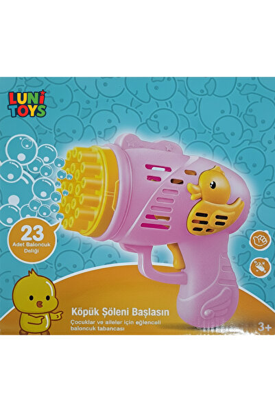Lunitoys Köpük Atan Tabanca Oyuncağı Çok Delikli Pilli 23 Delikli Bubble Gun