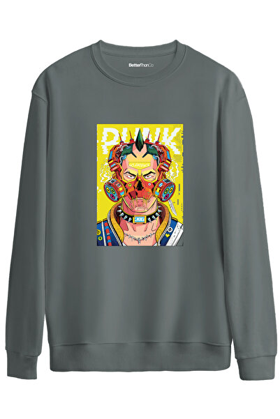 BetterThanCo Fără răbdare cu imprimeu guler rotund supradimensionat Swea tricou