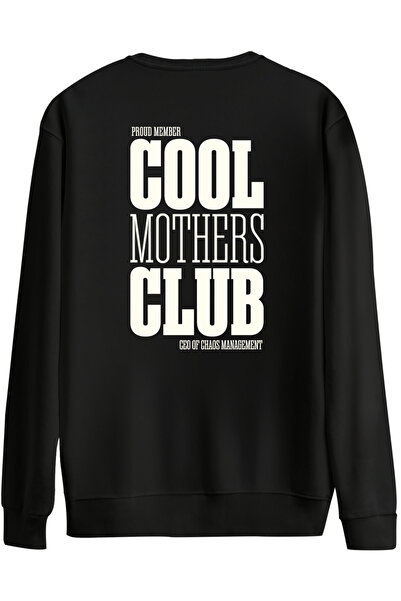 BetterThanCo Cool Mothers Club Printed Crew Neck Oversized Sweatshirt