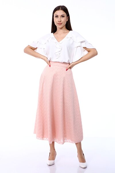 Asees Zigzag Knitted A-Line Skirt