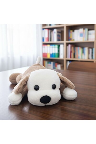 Danube Home Puppy Toto Soft Toy 45cm - Brown & White Faux Fur Plush Toy for Kids Furniture Accessories