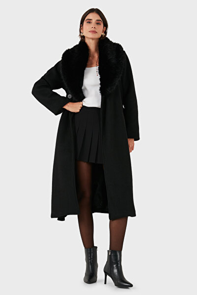 Via Dante Relaxed Fit Soft Fur Shawl Collar Coat Coat 6909660