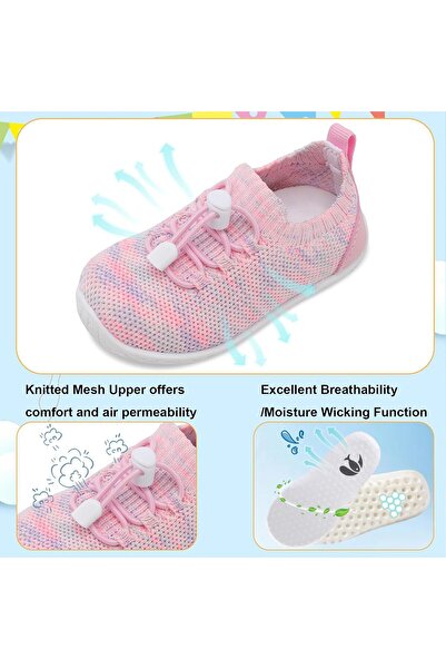 Generic L-RUN Breathable Non-Slip Baby Walking Shoes, Soft Rubber Sole, Easy to Wear