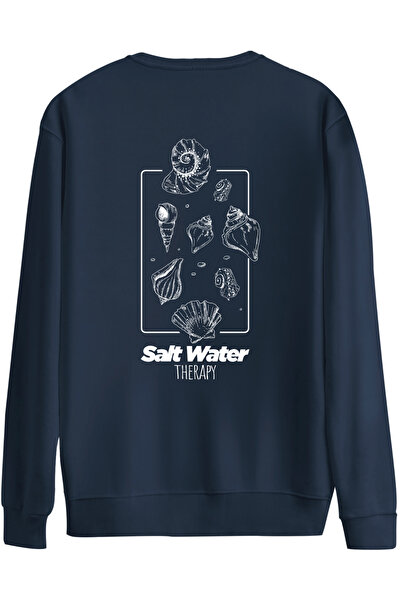 BetterThanCo سويت شيرت سولت ووتر مطبوع برقبة دائرية قصة فضفاضة