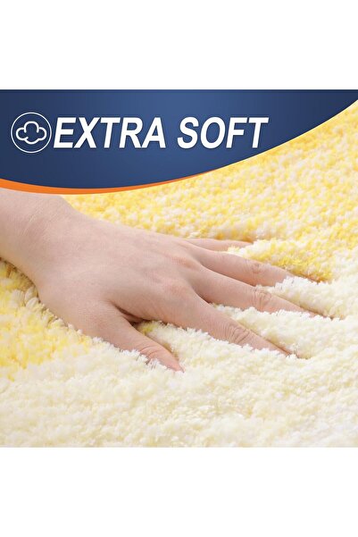 Faria Bath Mat, Fluffy and Absorbent, 41x61cm, Microfiber Non-Slip Base, Machine Washable, Yellow