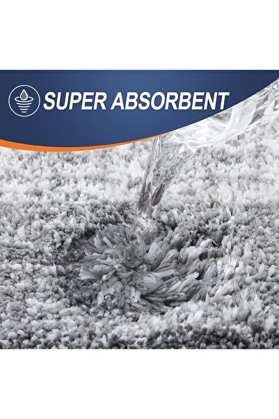 Faria Bath Mat, Extra Fluffy Absorbent, 61x120cm, Microfiber Non-Slip Base, Machine Washable, Gray