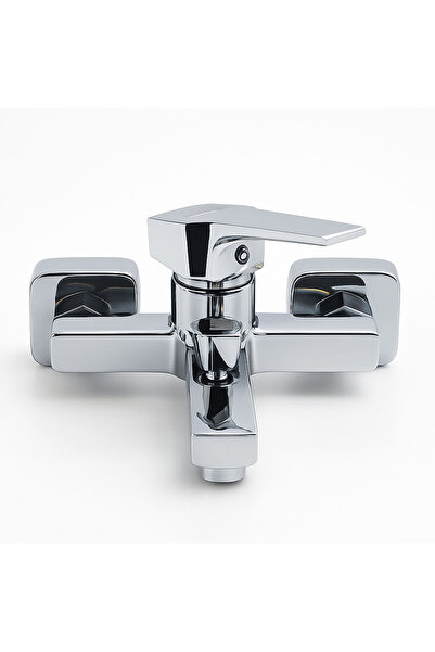 Badem10 Bathroom Faucet Chrome Plated Rustproof Body Ceramic Cartridge Water Saving Wall Mounted Tap