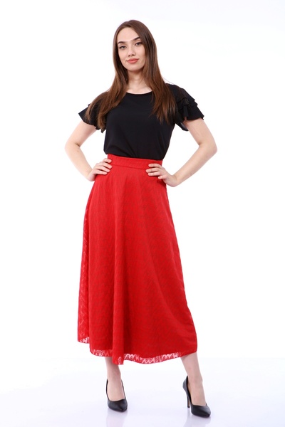 Asees Zigzag Knitted A-Line Skirt