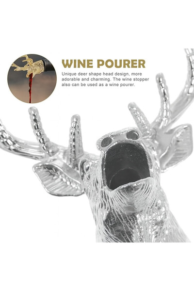 zola Wine bottle aerator, deer-shaped, height 10 cm, stainless steel, silver