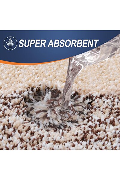 Faria Bath Mat, Fluffy and Absorbent, 41x61cm, Microfiber Non-Slip Base, Machine Washable, Brown