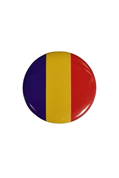 idei Romania Flag Badge, round, 3 cm