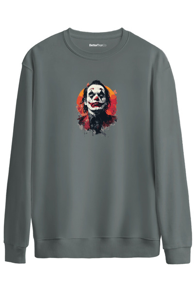 BetterThanCo Tristețe cu imprimeu guler rotund supradimensionat Swea tricou