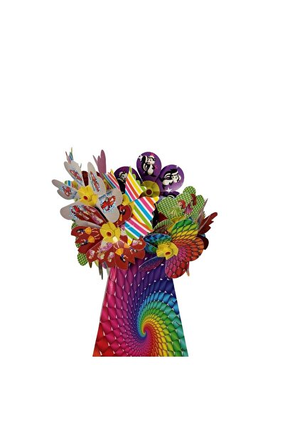 bahçe market 6 Kanatlı Rüzgar Gülü 17 cm - Dekoratif Bahçe ve Balkon Süsü