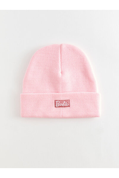 LC Waikiki Pink Barbie Printed Girls' Knitwear Beanie