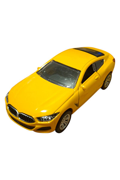 Vision XXI BMW 8 Series Coupe, Diecast Metal Model Car, 1:32, Spring Mechanism, 12 cm, Yellow