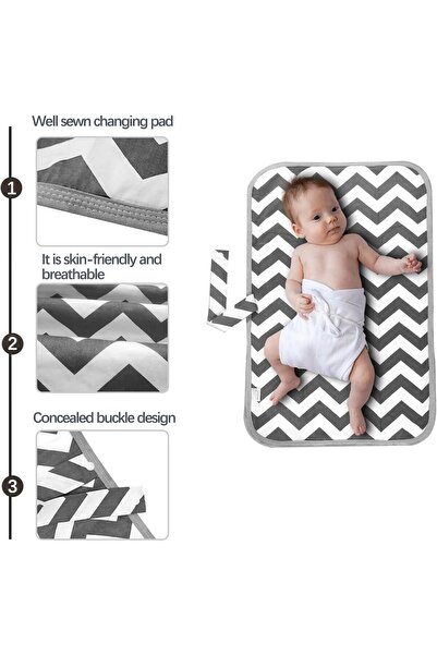 Generic Mikakoz Foldable Portable Baby Changing Pad - Waterproof Multi-Function Mat (Gray)