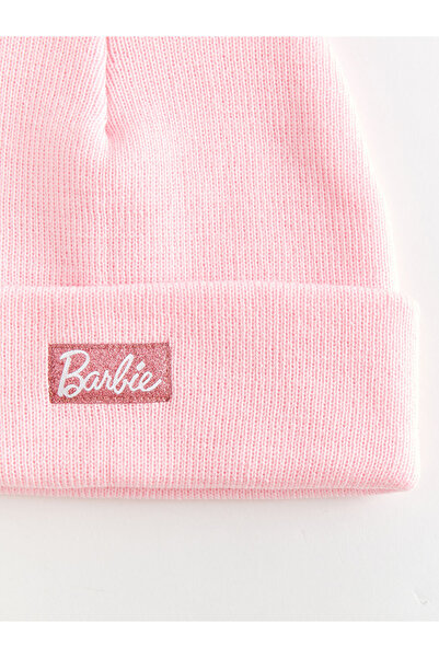 LC Waikiki Pink Barbie Printed Girls' Knitwear Beanie