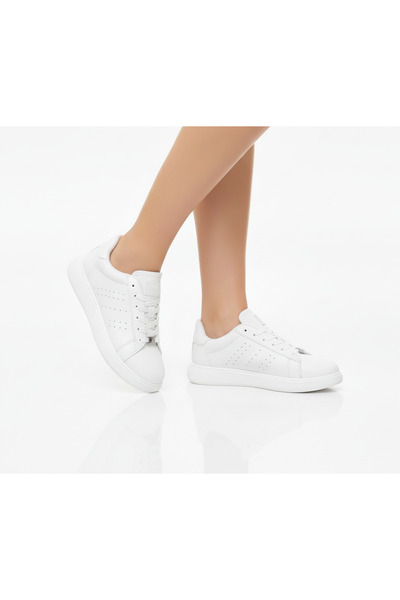 Elit Wipper 9369 Λευκό ελαφρύ άνετο γυναικείο αθλητικό παπούτσι με επίπεδη σόλα