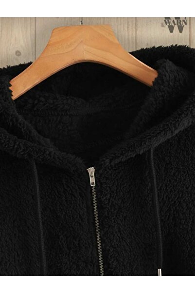 BRLKN Μακρυμάνικο από βελούδινο ύφασμα με κουκούλα Ζακέτα με τσέπες καγκουρό oversized Χειμώνας