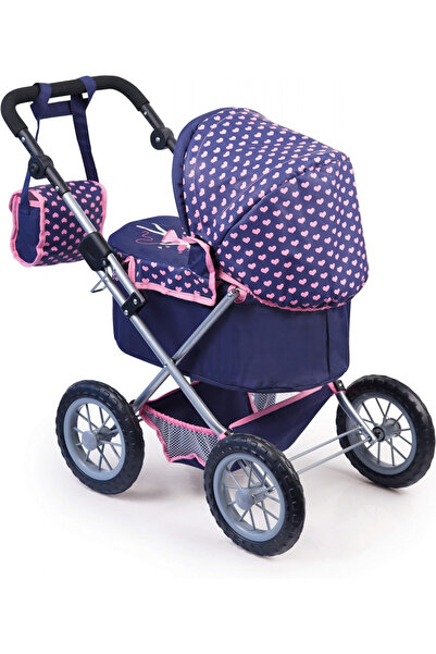 Bayer Foldable stroller for dolls, pram type Trendy Ballerina Blue with adjustable handle up to 6