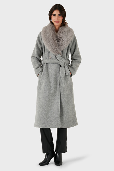 Via Dante Relaxed Fit Soft Fur Shawl Collar Coat Coat 6909660