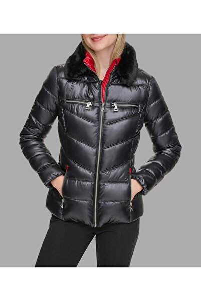 Karl Lagerfeld Black Women's Coat Lwomp878-Blk