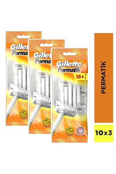 Gillette Permatik Kullan At Tıraş Bıçağı 10 x 3 Adet