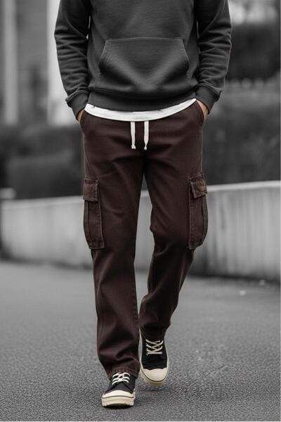 Oksit Reax Luiz Beli Elasticated and Drawstring Commando Baggy Fit Denim Cargo Pants