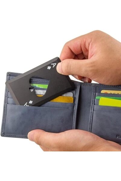 zola Bottle opener, ace of spades model, stainless steel, 8.5x5.4 cm, black