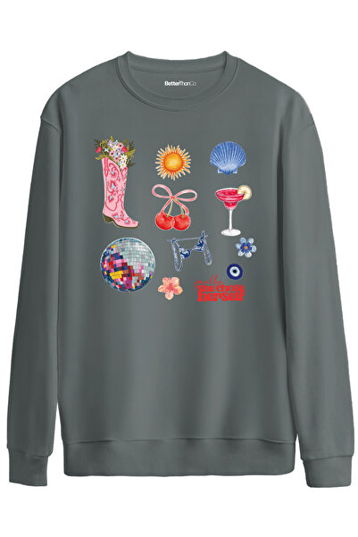 BetterThanCo Self Love Printed Crew Neck Oversized Sweatshirt