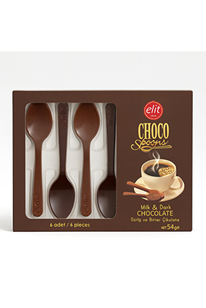 Elit Çikolata Kaşık Çikolata 6 adet 54 gr Milk & Dark