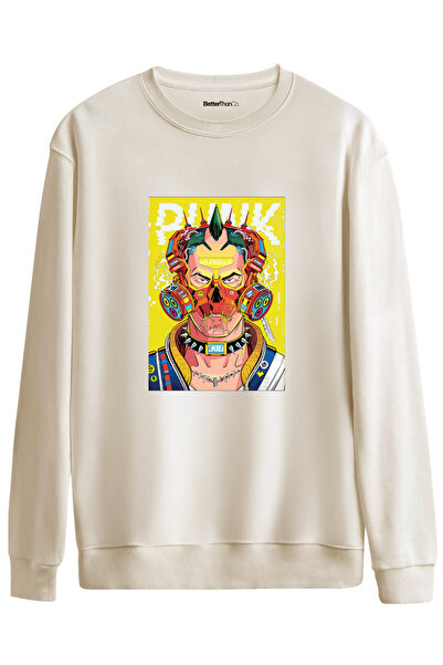 BetterThanCo Fără răbdare cu imprimeu guler rotund supradimensionat Swea tricou