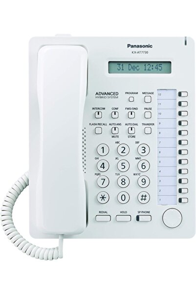 PANASONIC KX-AT7730 Corded PBX Phone with Display - White