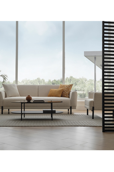 Enza Home Terra Koltuk Takımı, Keten Dokulu - Beyaz