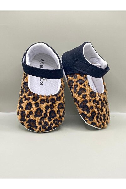 BEBLUXBABY Leopar Babet Kız Bebek Ayakkabısı