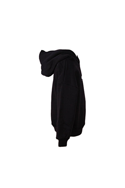 trender Print Hooded Black Girl's Sweatshirt 3 Thread Ş Fleece-Lined California