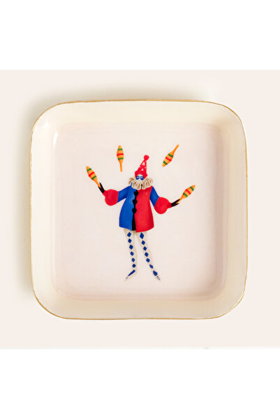 Zsa Zsa Zsu Nanpur Demir Dekoratif Tepsi 9x9x2.5 Cm Beyaz