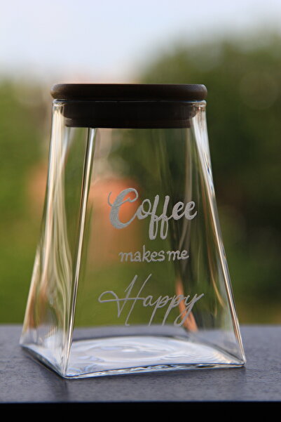 Astrid Deco Glass jar with bamboo lid for coffee