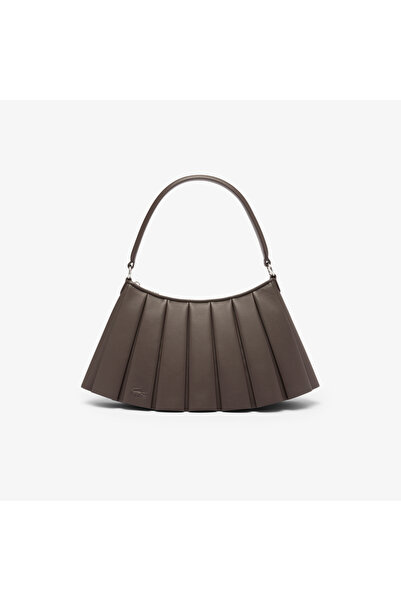 Lacoste Medium Lenglen Kadın Deri Koyu Kahverengi Omuz Çantası