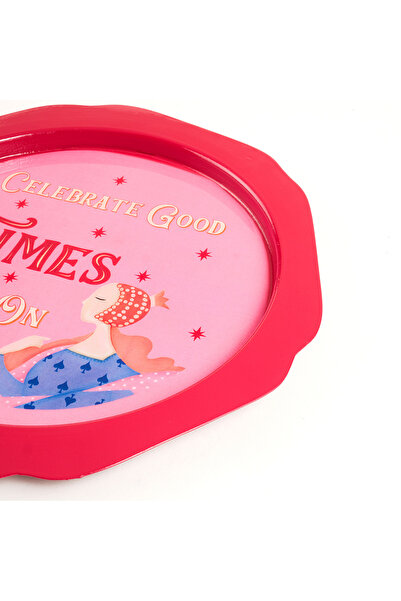 Zsa Zsa Zsu Nanpur Demir Dekoratif Tepsi 26x26x2 Cm Kırmızı