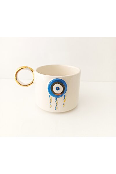ADAMODART Nazar Boncuğu 24K Gold Detailed Ceramic Mug