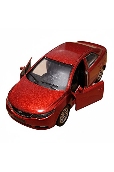 Vision XXI Kia Forte Car, Metal Model, Diecast, Scale 1:32, Spring Mechanism, 12 cm, Red